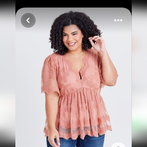 ARULA Enzo Embroidered Lace Peplum Boho Top, Elastic Waistline. (SzC) 22… - Picture 13 of 15